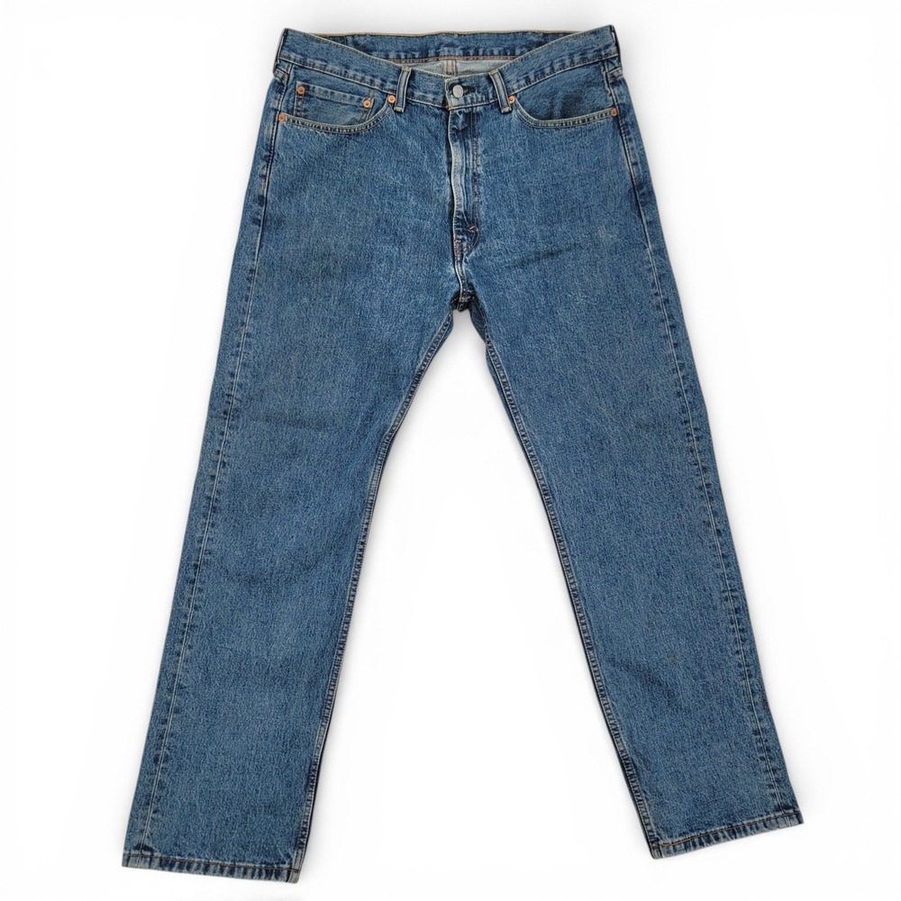 Levi's 505 Jeans Mens 38x34 Straight Leg Medium Wash Classic Fit Denim EUC